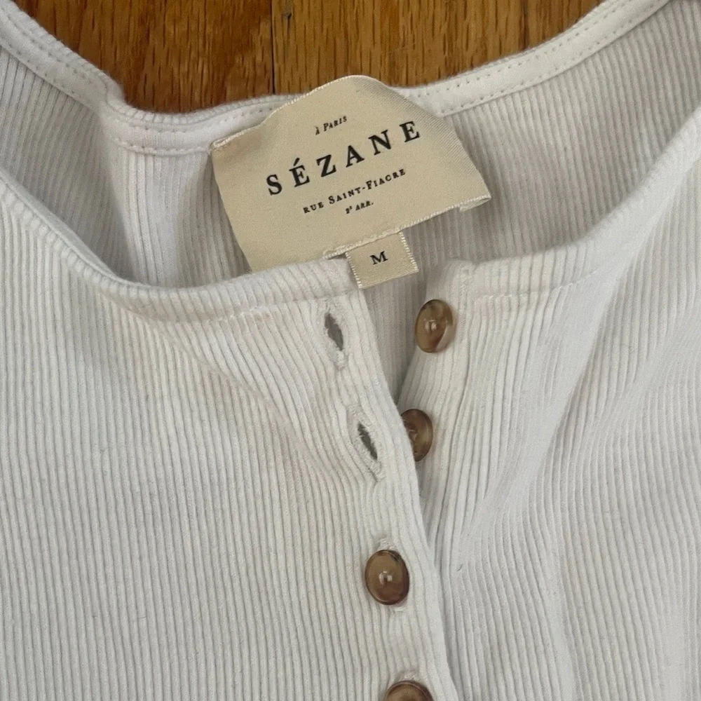 Sezane Theodora set 2 Pink and White Button-Up Tees Shirts - Picture 3 of 3